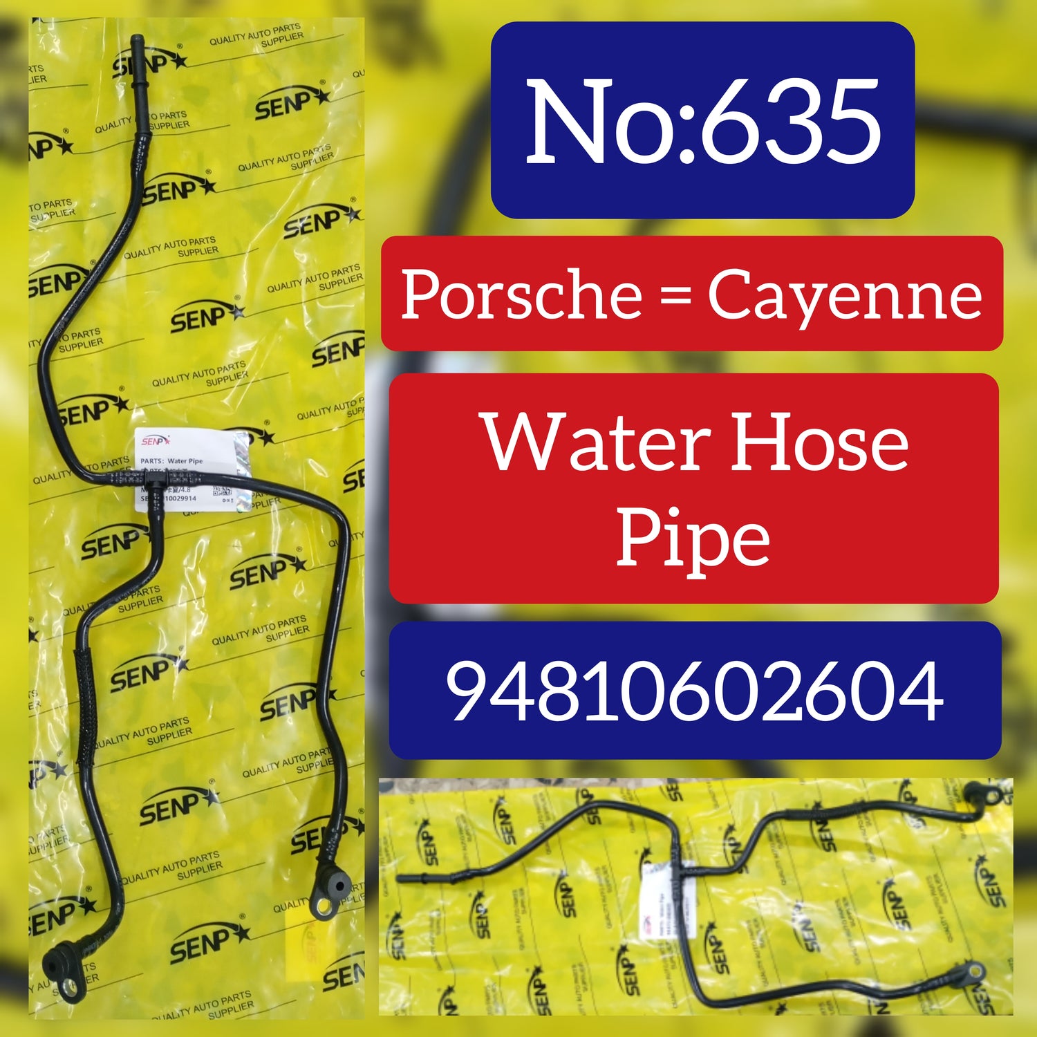 Coolant Hose Pipe 94810602604 Compatible With PORSCHE Panamera & Cayenne Tag No.635