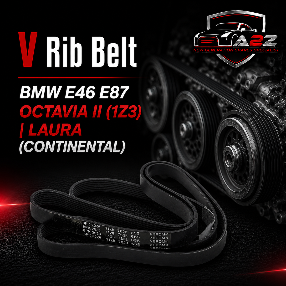 V-ribbed Belt 11287631811 Compatible With BMW E46 E87