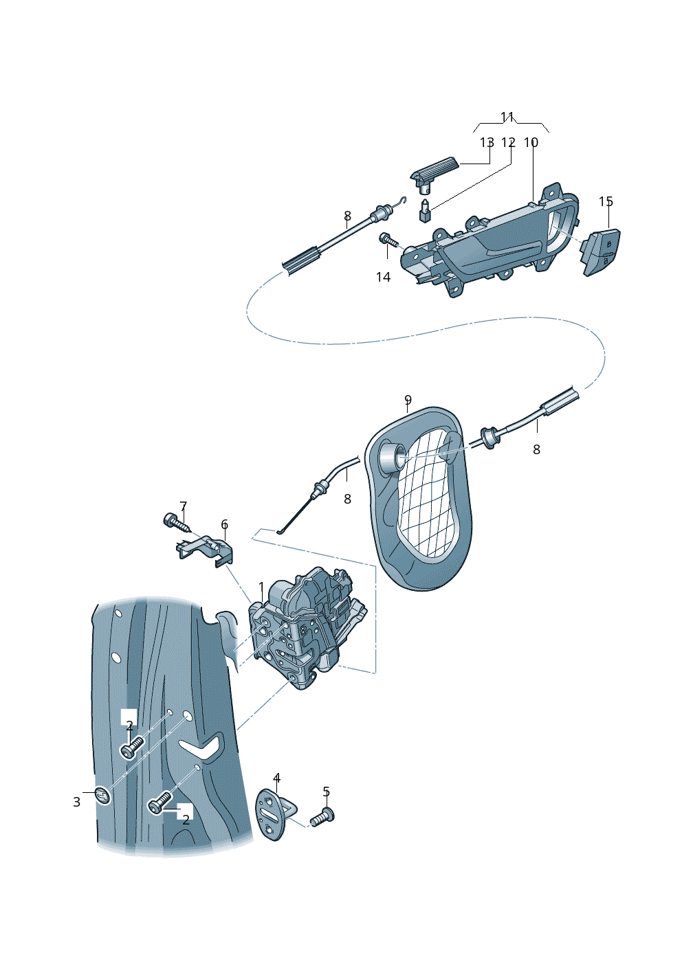 Rear Left Door Lock Actuator 8K0839015A Compatible With AUDI A4 A5 Q3 Q5 Q7 (2007-17)