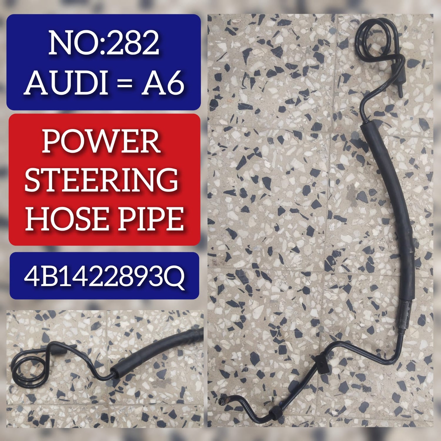 Power Steering Pipe 4B1422893Q 4B1422893AH Compatible with AUDI A6 Tag-H-282