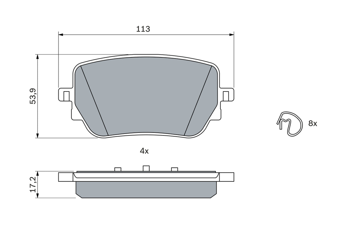 Rear Brake Pad A0004207600 2298701 P050148 Compatible With MERCEDES-BENZ A-CLASS W177