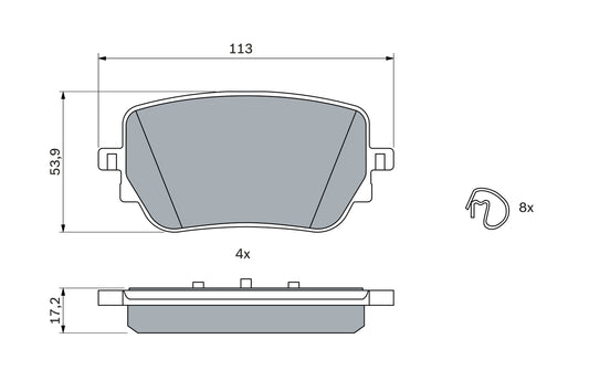 Rear Brake Pad A0004207600 2298701 P050148 Compatible With MERCEDES-BENZ A-CLASS W177
