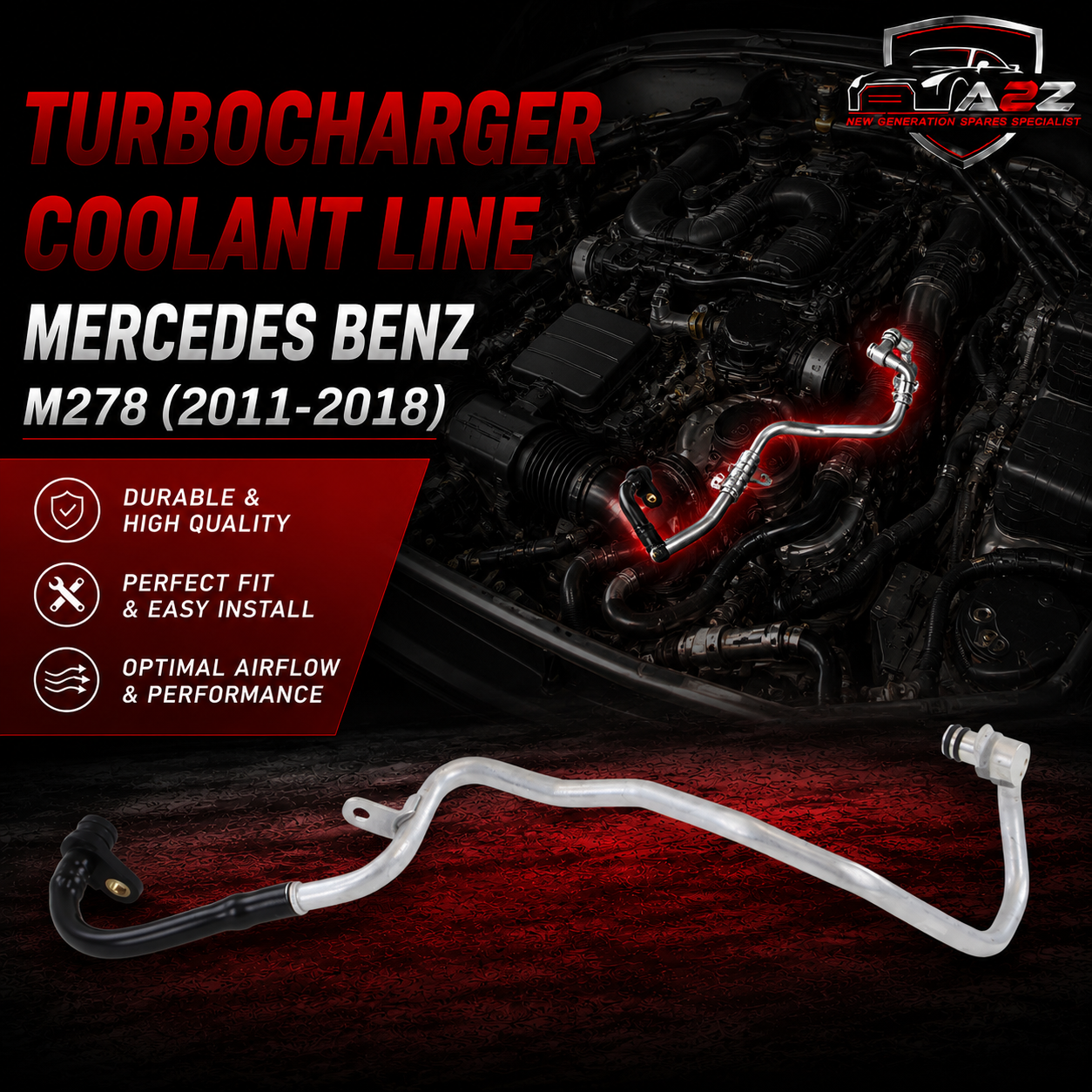 Turbocharger Coolant Line 2782000851 Compatible With Mercedes Benz M278