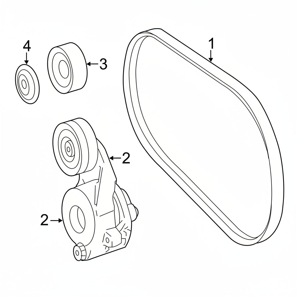 Belt Tensioner With Pulley 6422001970 A6422002370 A6422002070 Compatible With MERCEDES-BENZ G-CLASS (W463) & R-CLASS (W251, V251) & S-CLASS (W221, V221) & GL-CLASS (X164) Tag no : 8