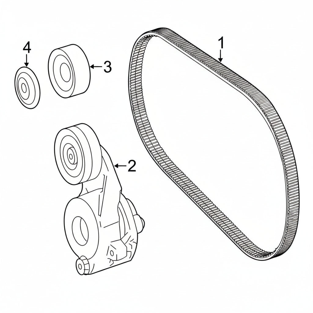 Belt Tensioner With Pulley 6422001970 Compatible with MERCEDES-BENZ E-CLASS (W212) & E-CLASS (W213) & GL-CLASS (X166)