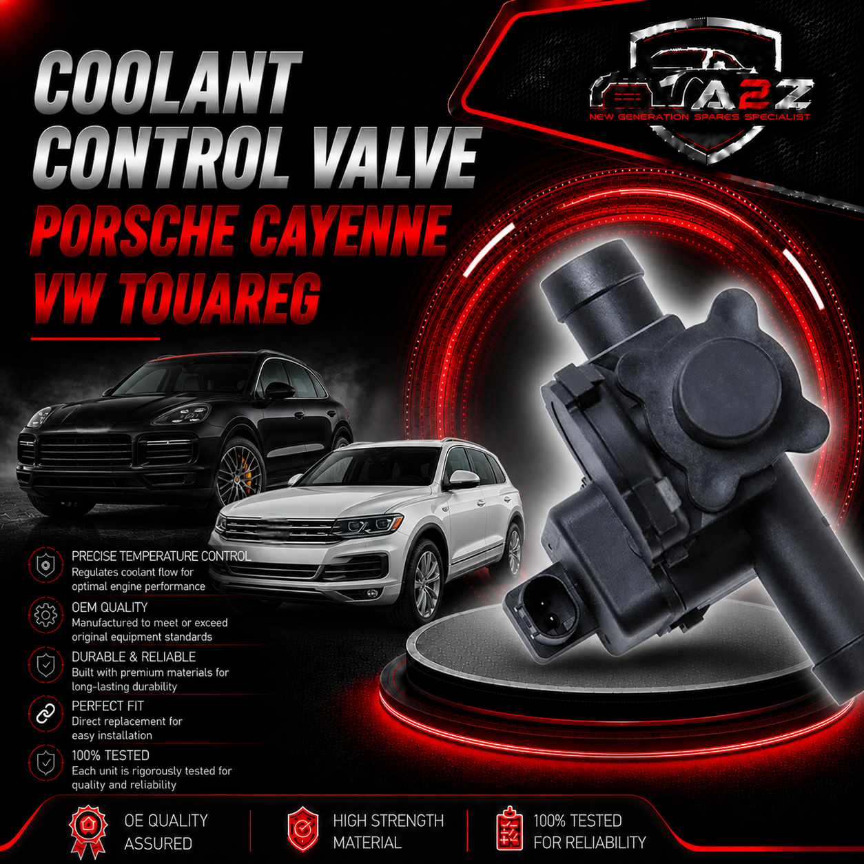 Coolant Control Valve 7PP819810A Compatible With PORSCHE Cayenne VW Touareg