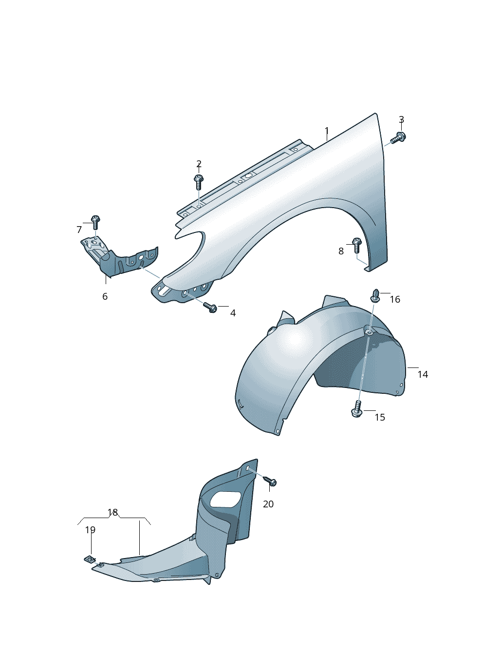 Front Right Wheel Arch 3C8805978C Compatible With Volkswagen (2012-16)
