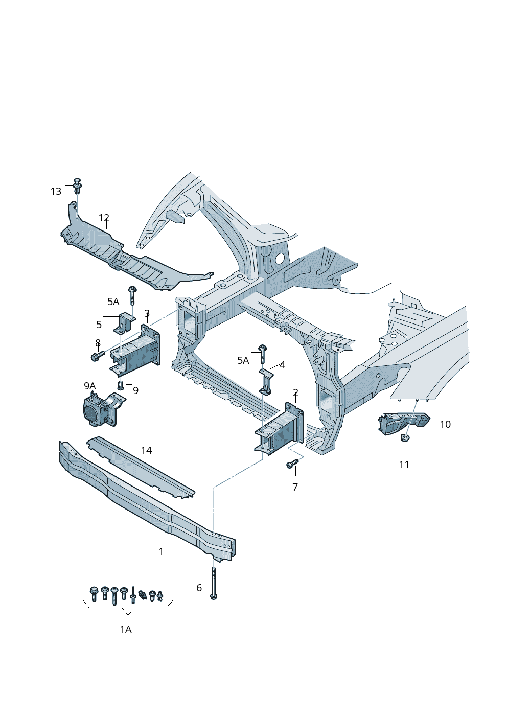Front Bumper Bracket Left 8R0807283C & Right 8R0807284C Compatible With AUDI Q5 (8RB) 2009-2017 No:- 164