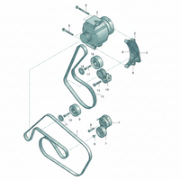 Belt Tensioner With Pulley 06E903133AB Compatible With AUDI A4 A5 A6 Q7 & PORSCHE CAYENNE (92A)  & PANAMERA (970)