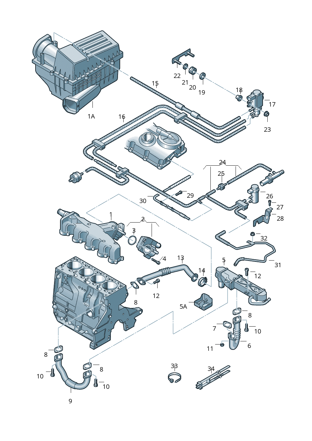Exhaust Gas Recuperation EGR Assembly 03L131512CF Compatible With AUDI Q3 (8UB, 8UG) & SKODA OCTAVIA II (1Z3) | LAURA & SUPERB II (3T4) & YETI (5L) VW JETTA IV (162, 163, AV3, AV2) | JETTA / CLASICO | VENTO & PASSAT B7 (362)