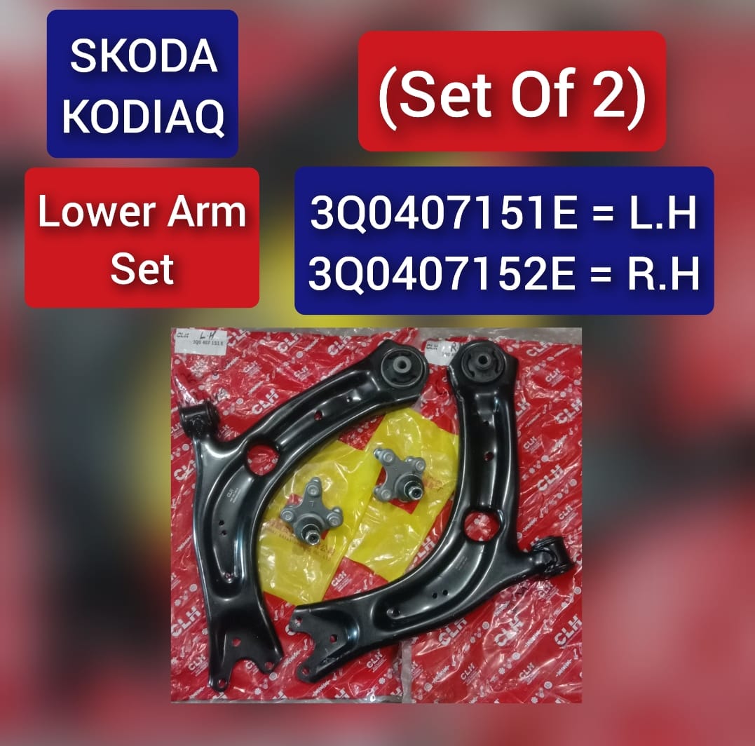 Front Lower Control Arm With Bush (Set Of 2) Left 3Q0407151E & Right 3Q0407152E Compatible with AUDI Q3 (F3B) &  SKODA KODIAQ (NU7, ND7) &  SUPERB IV Estate (NZ5) & VW PASSAT B9 Variant (CJ5)