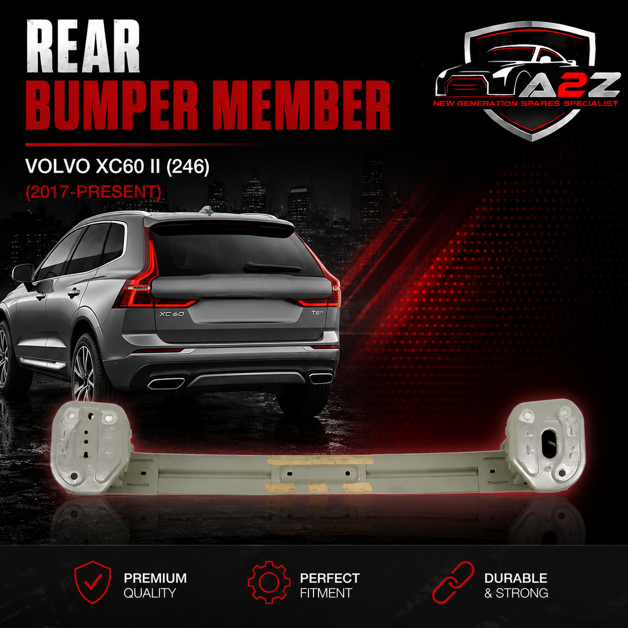 Rear Bumper Member 31448304 Compatible With VOLVO XC60 II (246) (2018-2025)