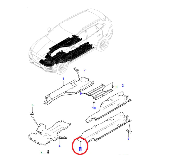 Left Underbody Shield LR154396 LR157031 LR142972 Compatible With Land Rover Range Rover Velar (2020)