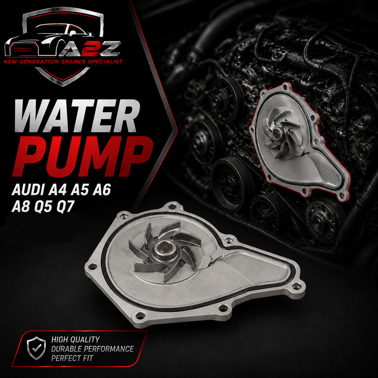 Water Pump 06E121018B 06E121018A 06E121005D 06E121005F 06E121005N 06E121008N Compatible With AUDI A4 A5 A6 A8 Q5 Q7 Tag-W-21