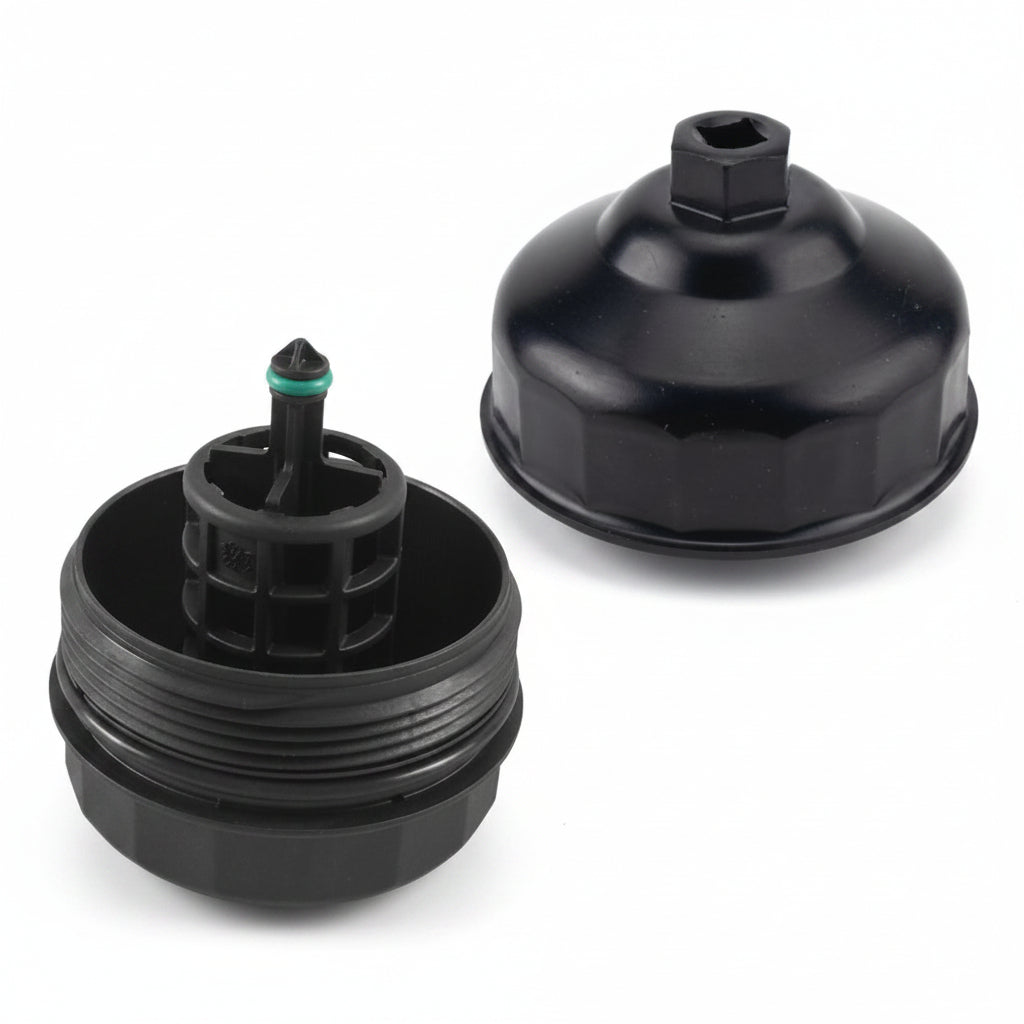 Oil Filter Housing Cap 11427525334  Compatible With  BMW 3 Series (E90) & 3  Series (F30, F80) & 5  Series (E60) & 5  Series (F10) & 7  Series (F01, F02, F03, F04) &  X3 (E83) & X3 (F25)  & X5 (E70) & Z4 Roadster (E89)