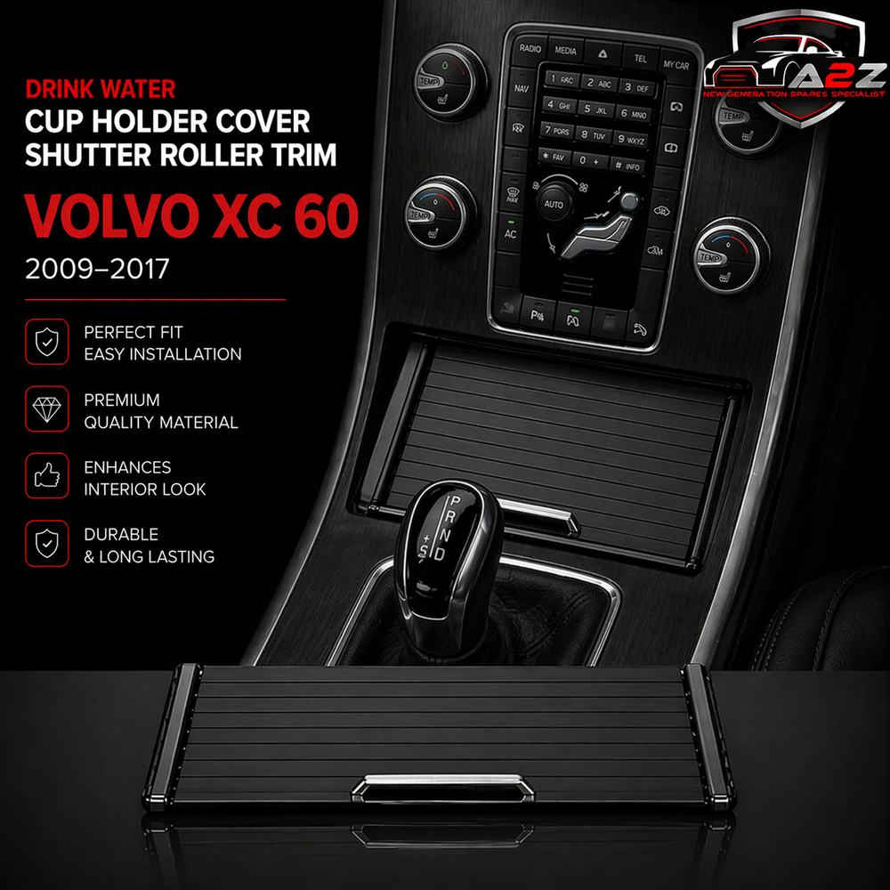 Black Central Console Drink Water Cup Holder Cover Shutter Roller Trim 39868873 Compatible With VOLVO XC60