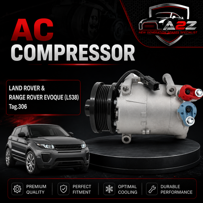 AC Compressor AV6N19D629BA & EJ3219D629BC & LR027788 & LR030867 & LR039622 & LR041117 & LR056300 Compatible With LAND ROVER & RANGE ROVER EVOQUE (L538) Tag.306
