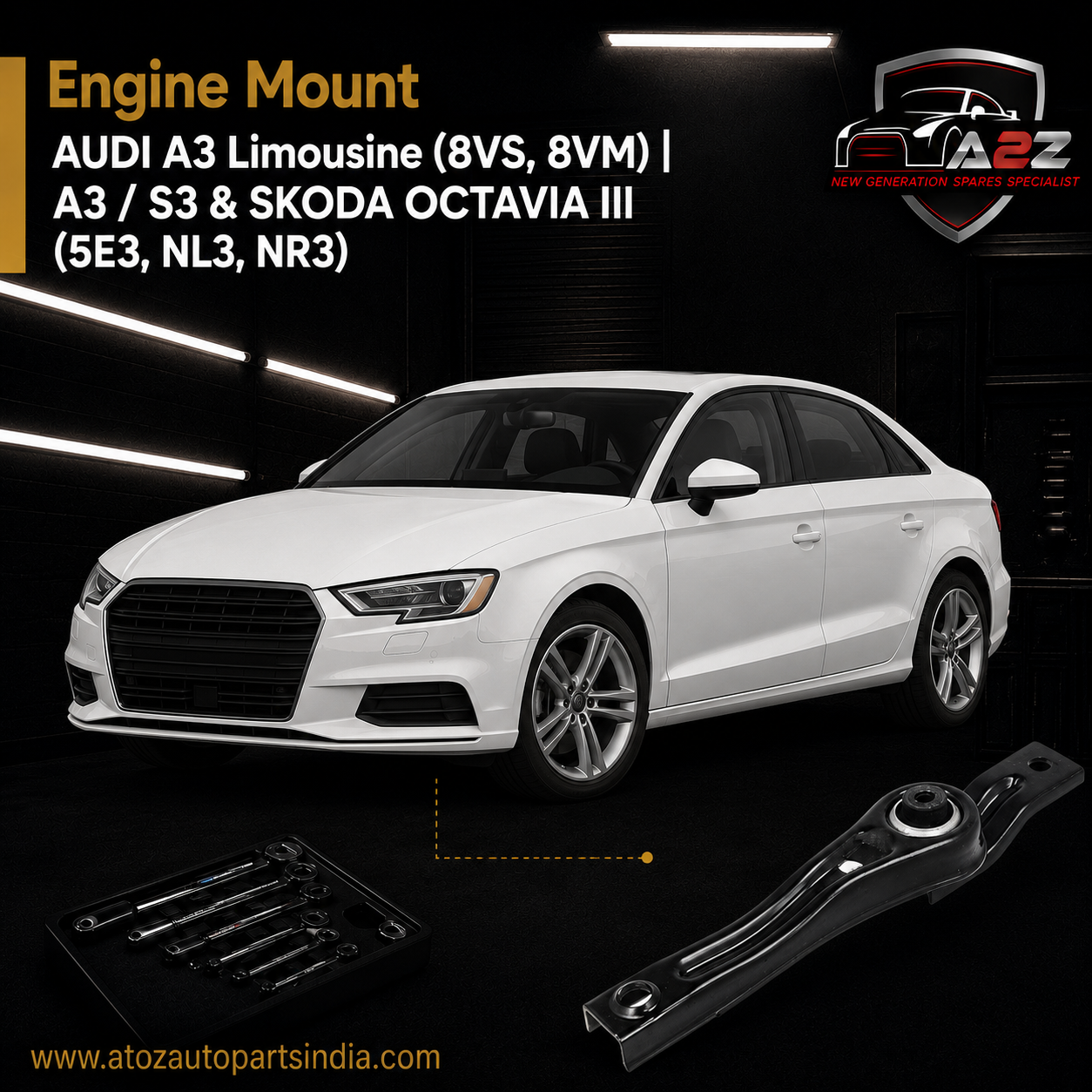 Engine Mount 5Q0199855N Compatible With AUDI A3 Limousine (8VS, 8VM) | A3 / S3 & SKODA OCTAVIA III (5E3, NL3, NR3) Tag no.4