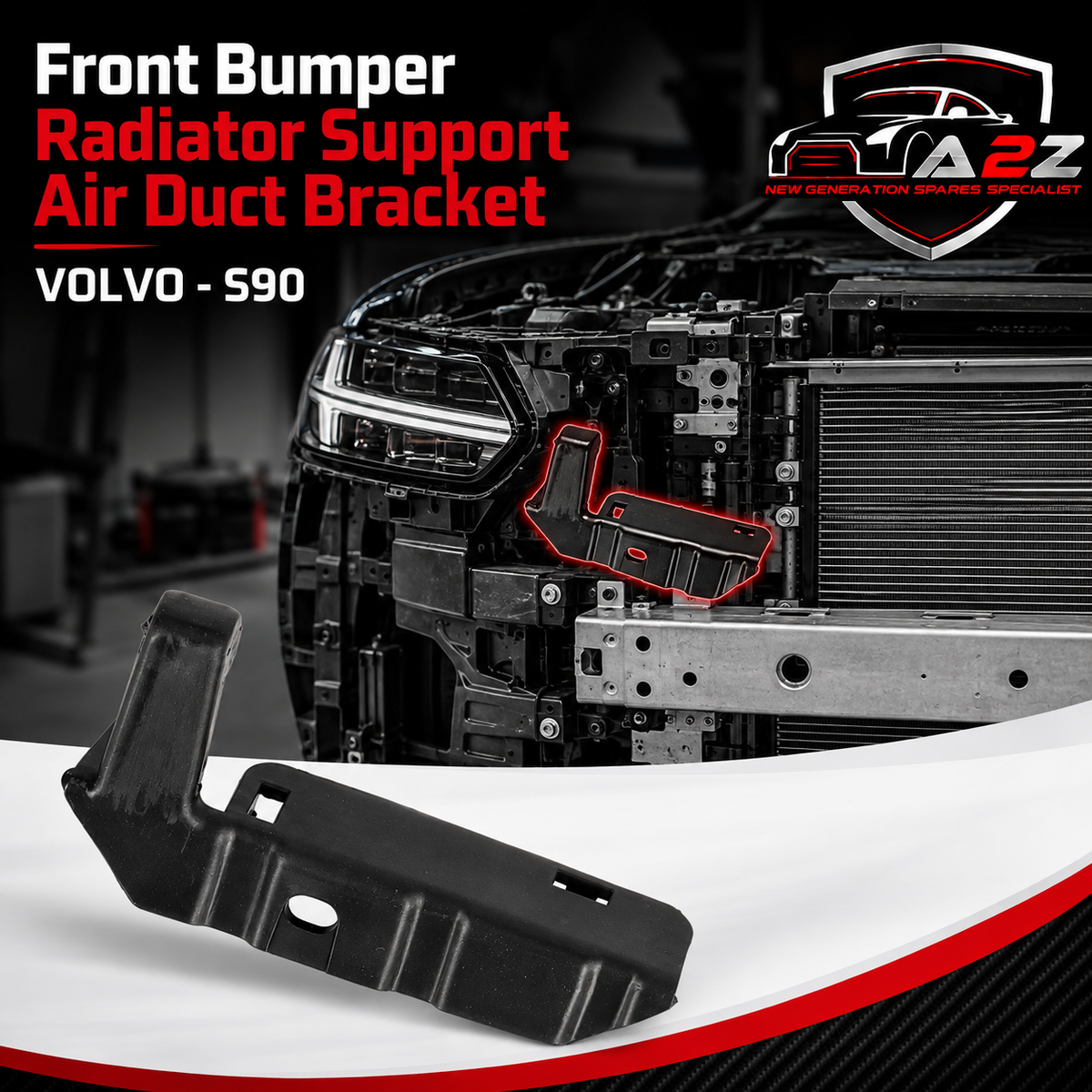 Front Bumper Radiator Support Air Duct Bracket Left 31425104 Right 31425105 Compatible With VOLVO - S90 Tag No.2810