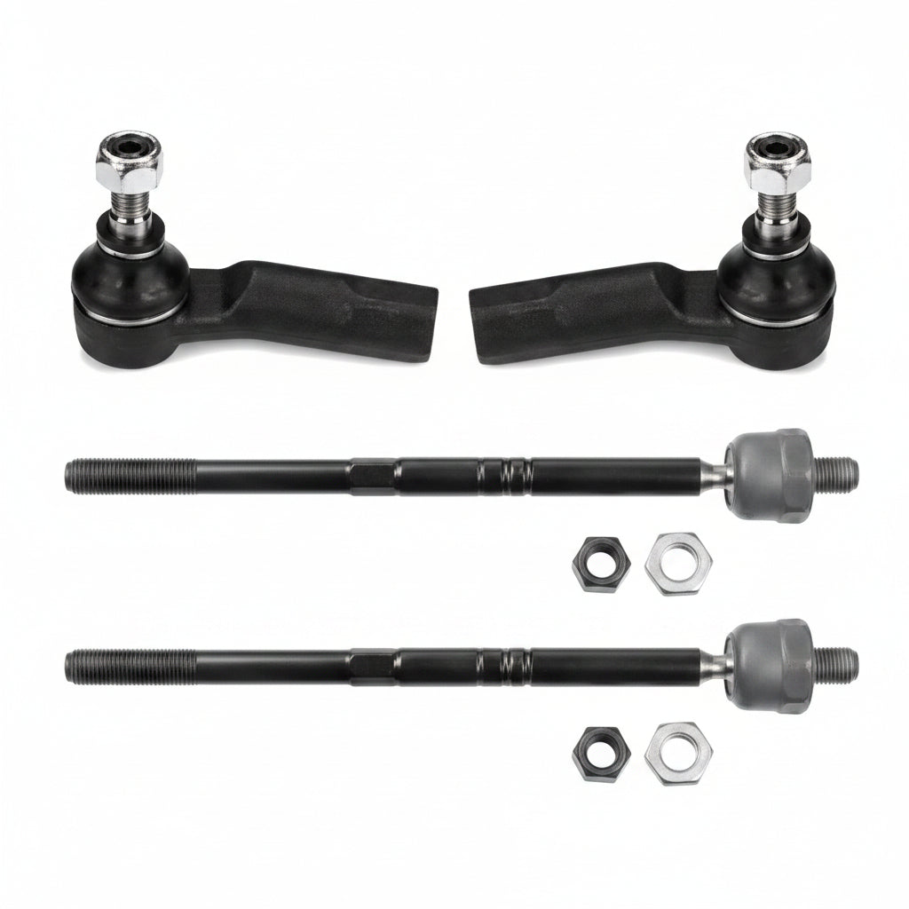 Front Steering Tie Rod End Head Assembly (Rack End 1K0423810A & Tie Rod End Left 1K0423811A & Right 1K0423812A) Compatible With AUDI A3 Q3 & SKODA KAROQ (NU7, ND7) & OCTAVIA II (1Z3) | LAURA