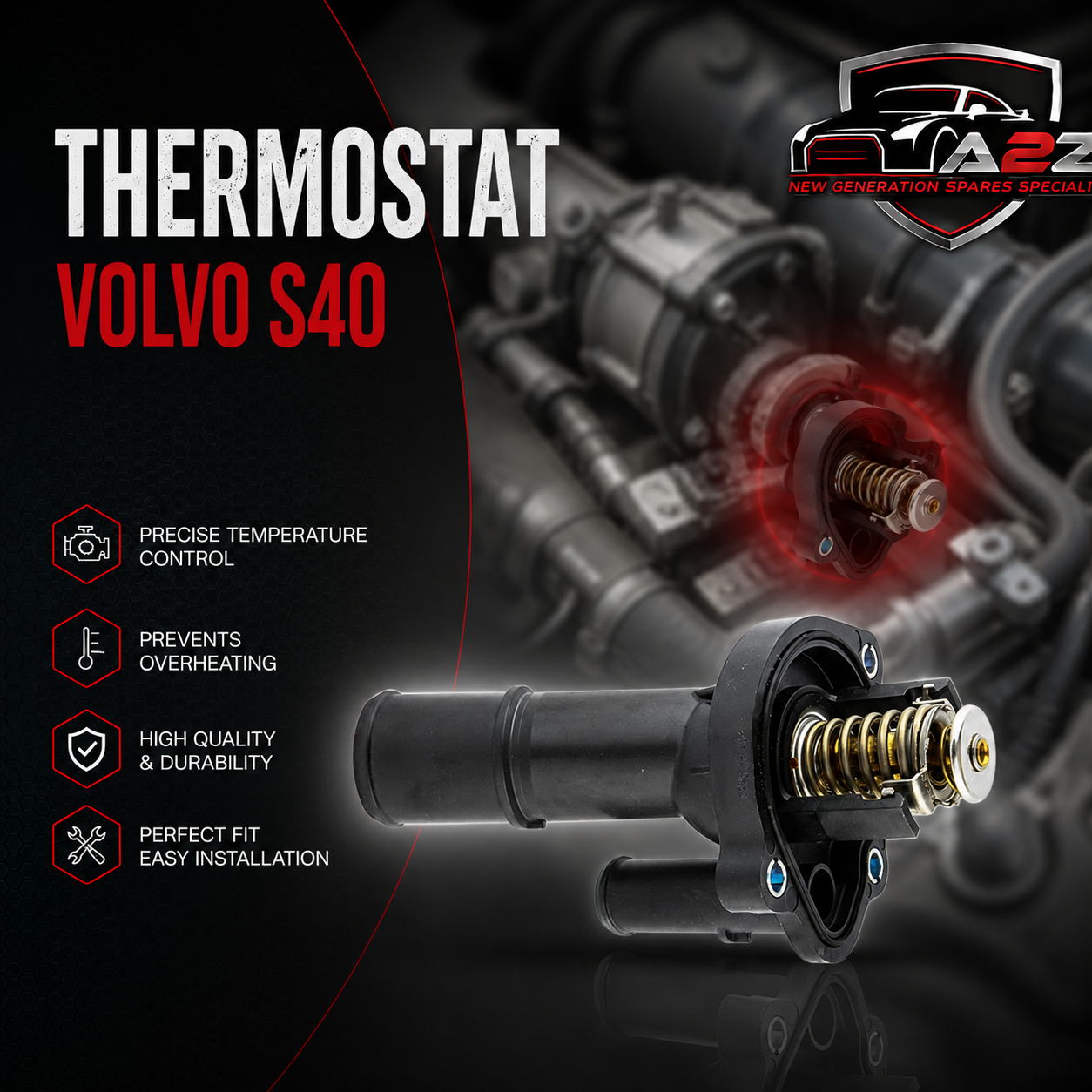 Thermostat  31293611 30711785 30731313 30757408 31251245 Compatible With VOLVO S40 Tag No.127