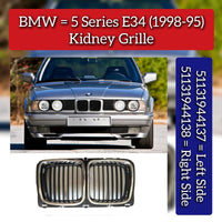 Kidney Grille Set Left 51131944137 & Right 51131944138 Compatible With BMW 5 Series E34 (1995-98)
