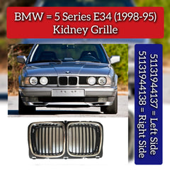 Kidney Grille Set Left 51131944137 & Right 51131944138 Compatible With BMW 5 Series E34 (1995-98)