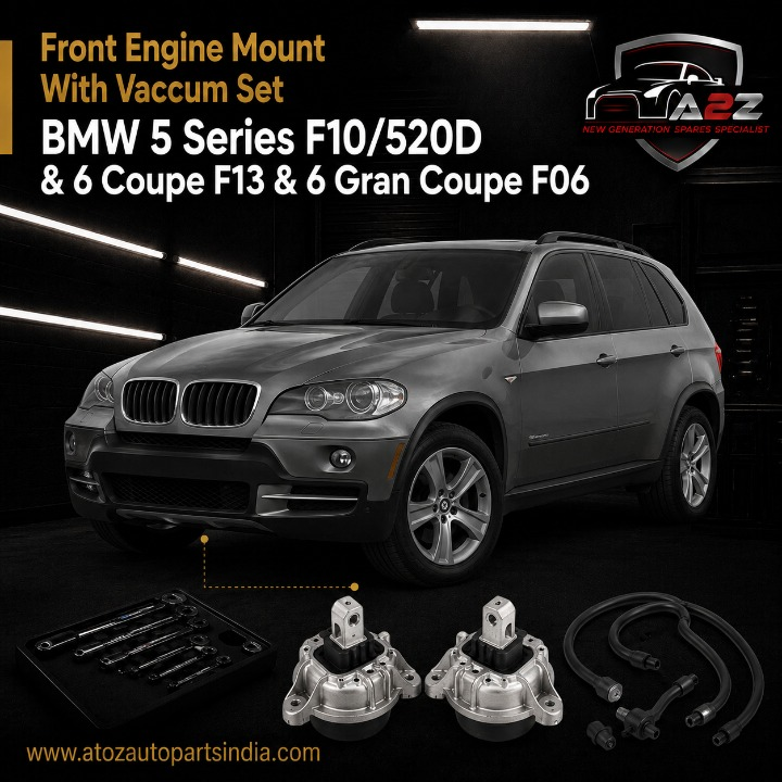 Front Engine Mount With Vaccum Set Compatible With BMW 5 Series F10/520D & 6 Coupe F13 & 6 Gran Coupe F06 Engine Mount Left 22117935141 & Right  22117935142