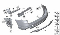 Rear Bumper Lower Lip 51128048132 Compatible With BMW F25 (2014-17)