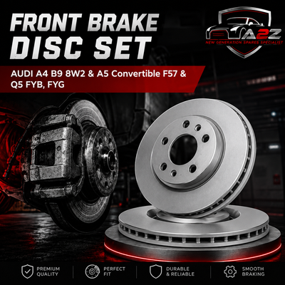 Front Brake Disc Set 8W0615301H 80A615301E 8W0615301AA Compatible With AUDI A4 B9 8W2 & A5 Convertible F57 & Q5 FYB, FYG