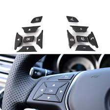 Black-Square Steering Wheel Switch Control Buttons 2185400162 2185400262 Compatible with MERCEDES BENZ C-CLASS W204 & E-CLASS W212 & CLS C218