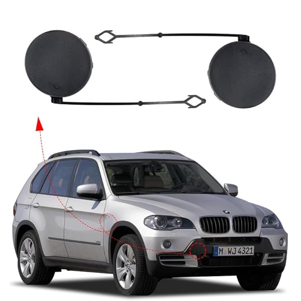 Front BUMPER TOW HOOK COVER TOW EYE COVER (Towing Cap) Left 51117159589 & Right 51117159590 Compatible With  BMW X5 E70 (2007-2010) Tag No.497