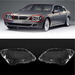 Car Front Headlight Lens Cover Transparent Lamp Shade Headlamp Lens Cover compatible for BMW E66 2005 -2008.