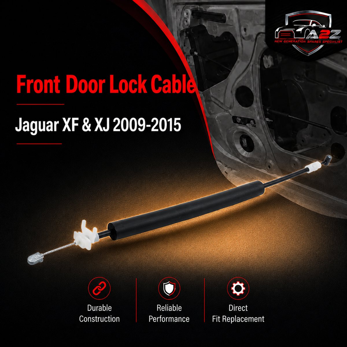 Front Door Lock Cable C2D5645 Compatible with  Jaguar XF & XJ 2009-2015