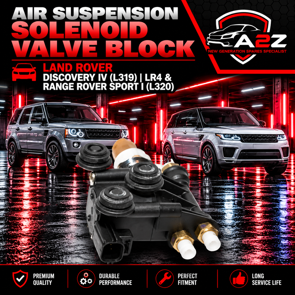 Air Suspension Solenoid Valve Block RVH000046 RVH500070 Compatible With LAND ROVER DISCOVERY IV (L319) | & LR4 RANGE ROVER SPORT I (L320)