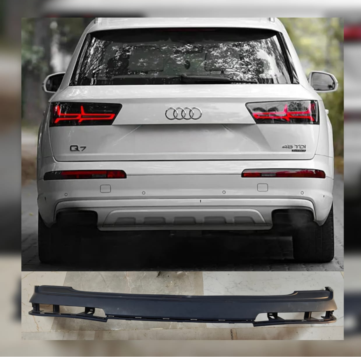 Rear Bumper Upper Black 4M0807511  4M0807511GRU Compatible With AUDI Q7 2016 Tag No.215