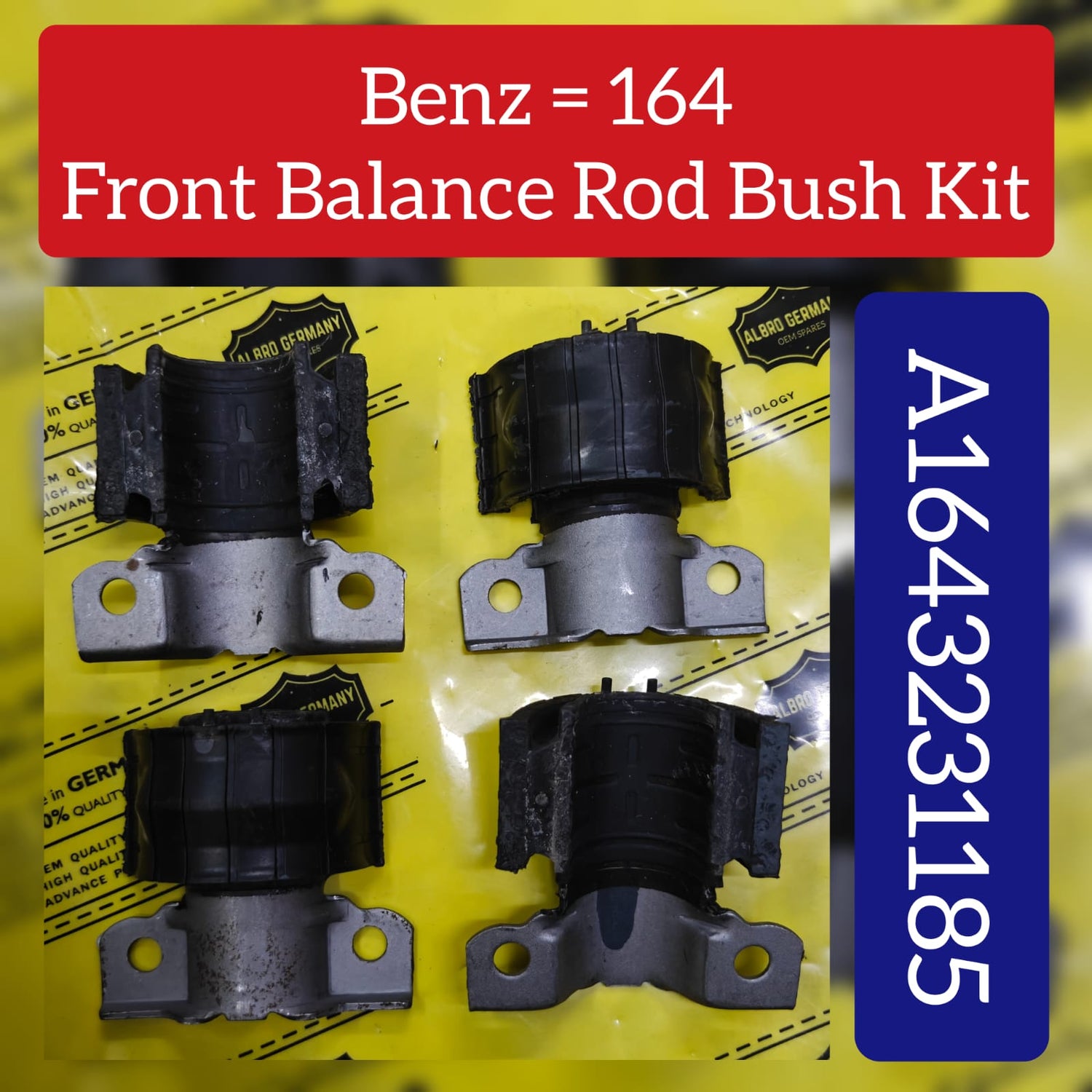 Front Stabilizer Sway Bar Bushing Kit 1643231185 A1643231185 Compatible With MERCEDES-BENZ GL-CLASS (X164) & M-CLASS (W164)