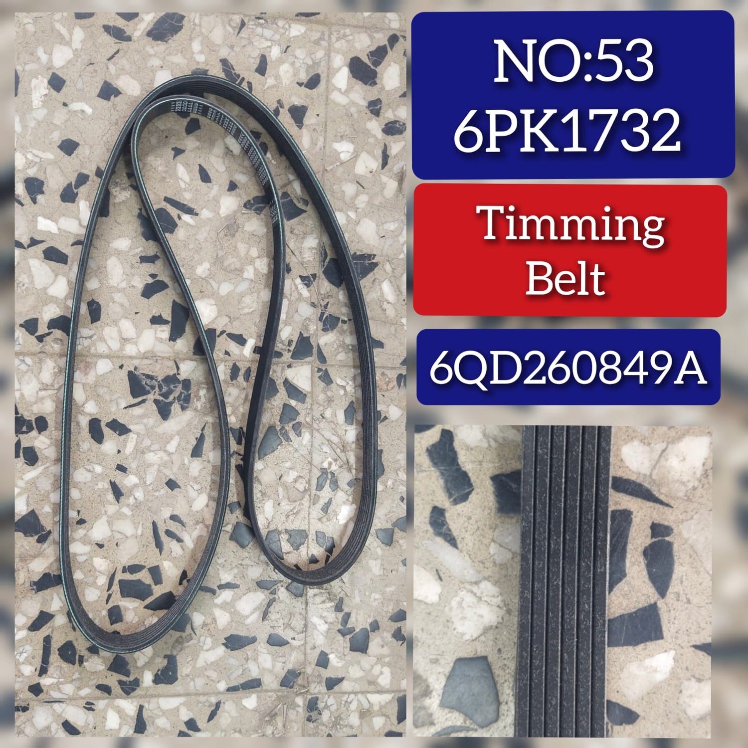 Belt 6PK1732 6QD260849A 04L260849K Compatible With SKODA FABIA II (542) & SUPERB II (3T4) & VW JETTA III (1K2) | BORA | VENTO  Tag-BEL-53