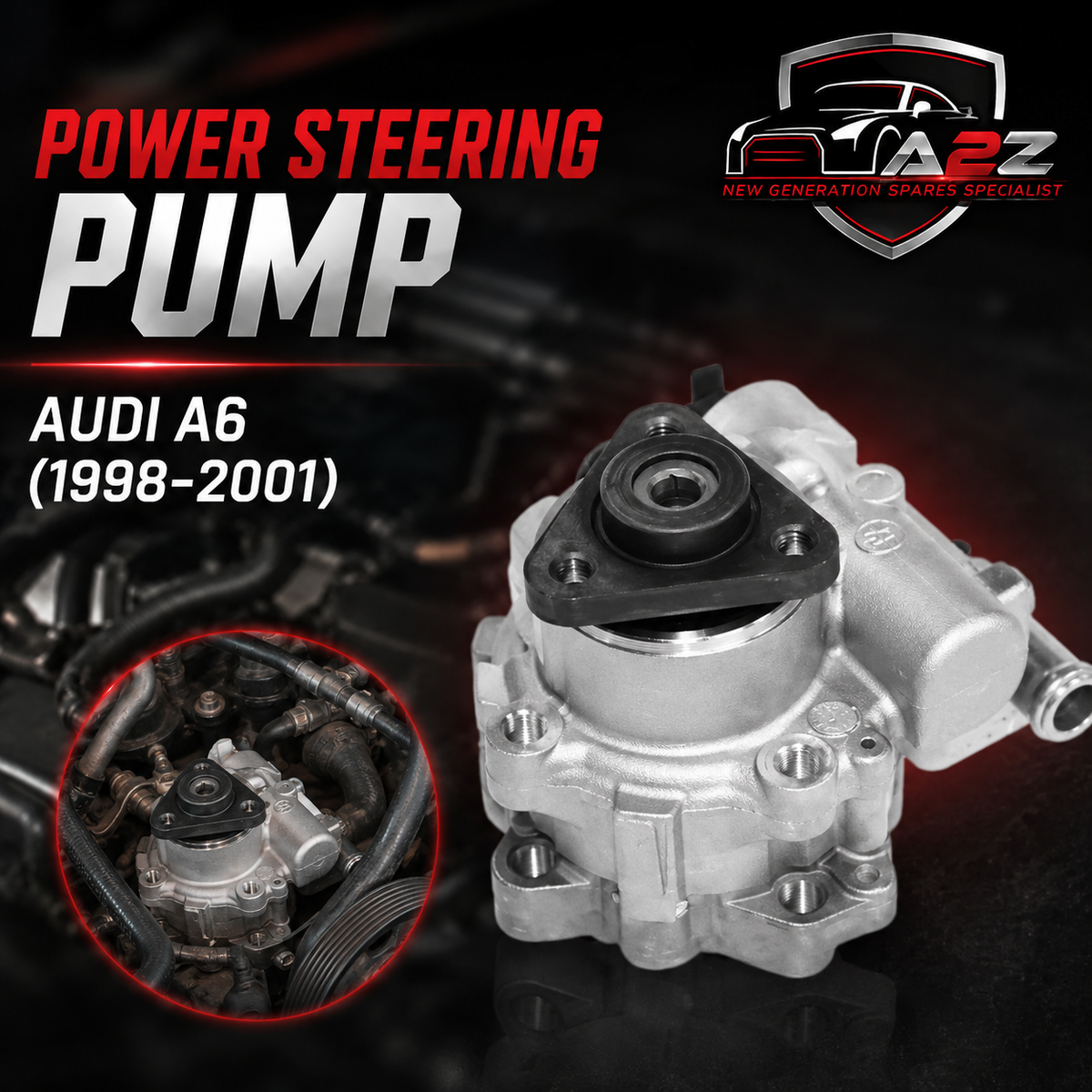 Power Steering Pump 4B0145156 4D0145153 4B0145155 Compatible With AUDI A6 (4B, C5) & AUDI A6 Avant (4B, C5)