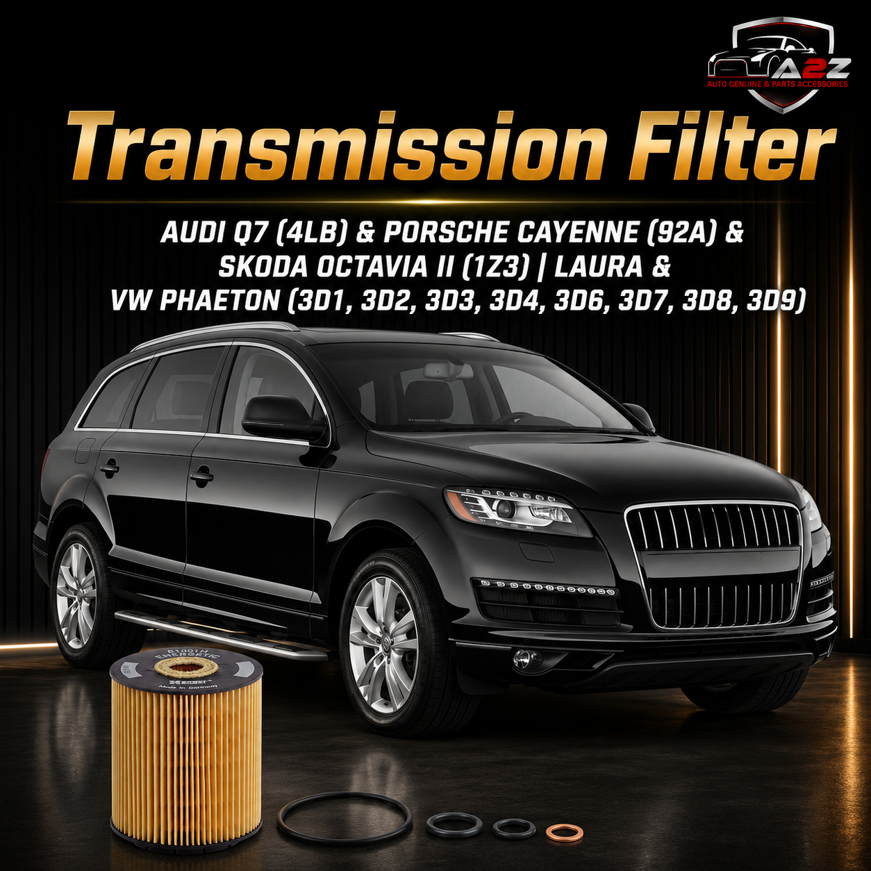Transmission Filter E1001HD28 & 0001801509 Compatible With AUDI Q7 (4LB) & PORSCHE CAYENNE (92A) & SKODA OCTAVIA II (1Z3) | LAURA & VW PHAETON (3D1, 3D2, 3D3, 3D4, 3D6, 3D7, 3D8, 3D9) Tag.282