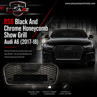 RS6 Black And Chrome Honeycomb Show Grill Compatible With Audi = A6 (2017-18) Tag No.67