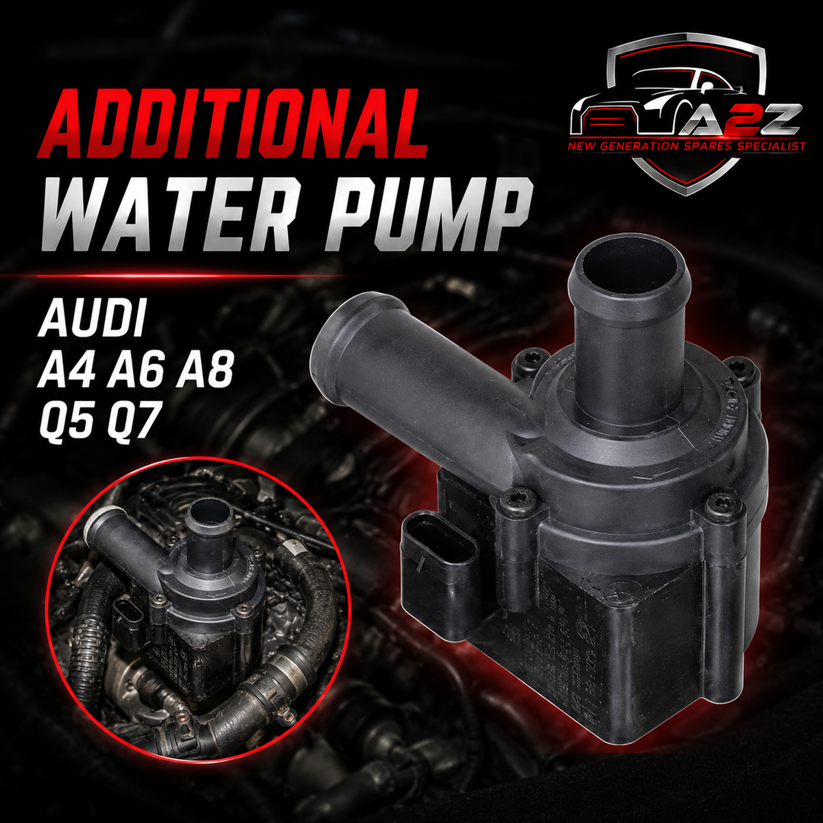 Additional Water Pump 059121012A 59121012 For  AUDI A4 A6 A8 Q5 Q7 & PORSCHE CAYENNE 92A Tag-A-09