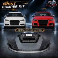 Front Bumper Bumperkit (Silver) FBK1 Compatible With Audi A3 (2014-16) Upgrade Into RS3