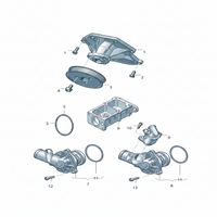Elbow (Thermostat) 059121111R Compatible With AUDI A4 Q7 Tag-E-48
