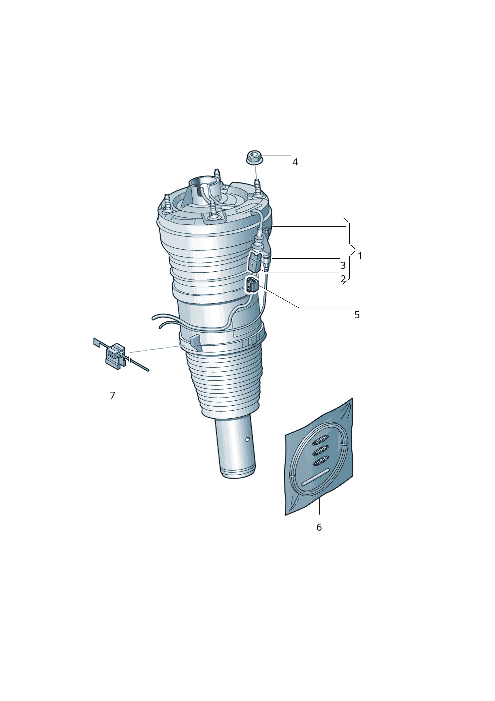 Front Air Suspension Shock Absorber 4H0616039AF 4H0616039AA 4H0616039AC 4H0616039AE  Compatible With AUDI A6 4G & A8 D4 (4H2, 4H8, 4HC, 4HL) | A8 / S8 | A8L