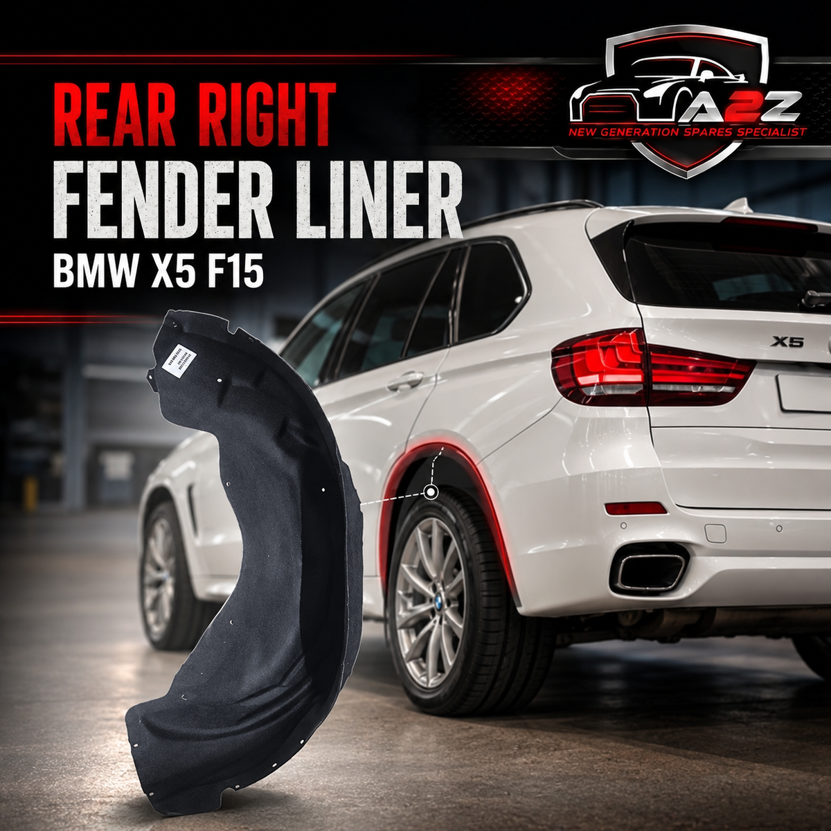 Rear Right Fender Liner 51717290670 Compatible With BMW X5 F15 Tag-FE-58