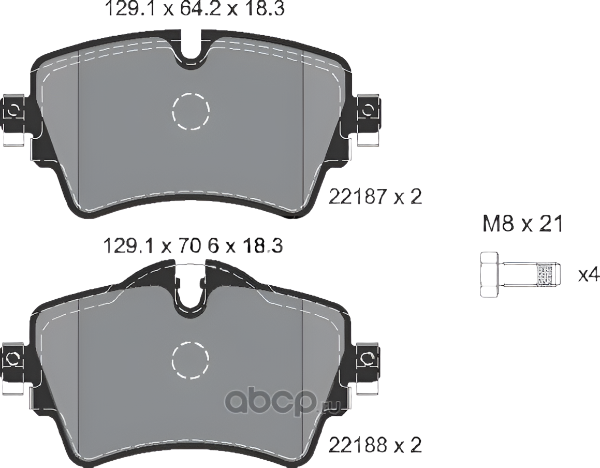 Front Brake Pad  34106874034 2218701 P06092 Compatible With MINI F56 | MINI / COOPER & MINI Convertible F57 | MINI / COOPER