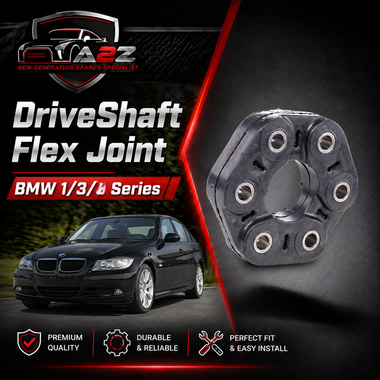 Drive Shaft Flex Joint 26117511454 26111209168 26111227420 Compatible With BMW 1 Series  F20 & 3 Series E90 & X3 E83