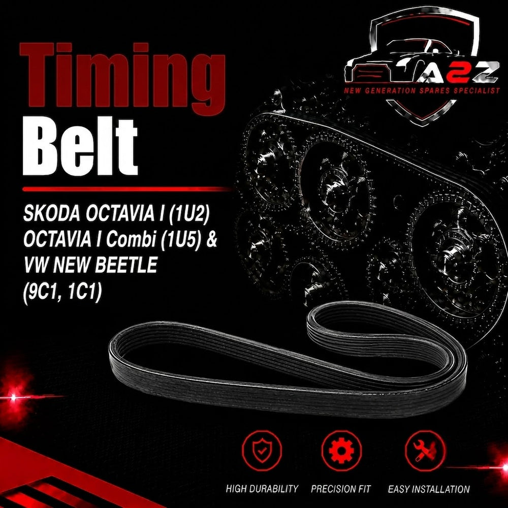 Timing Belt 6DPK1200 06A260849  06A260849B 06A260849C 06A260849E Compatible With Skoda Octavia I (1U2) Octiva  I Combi (1U5) & VW New Beetle (9C1, 1C1) Tag-BEL-48