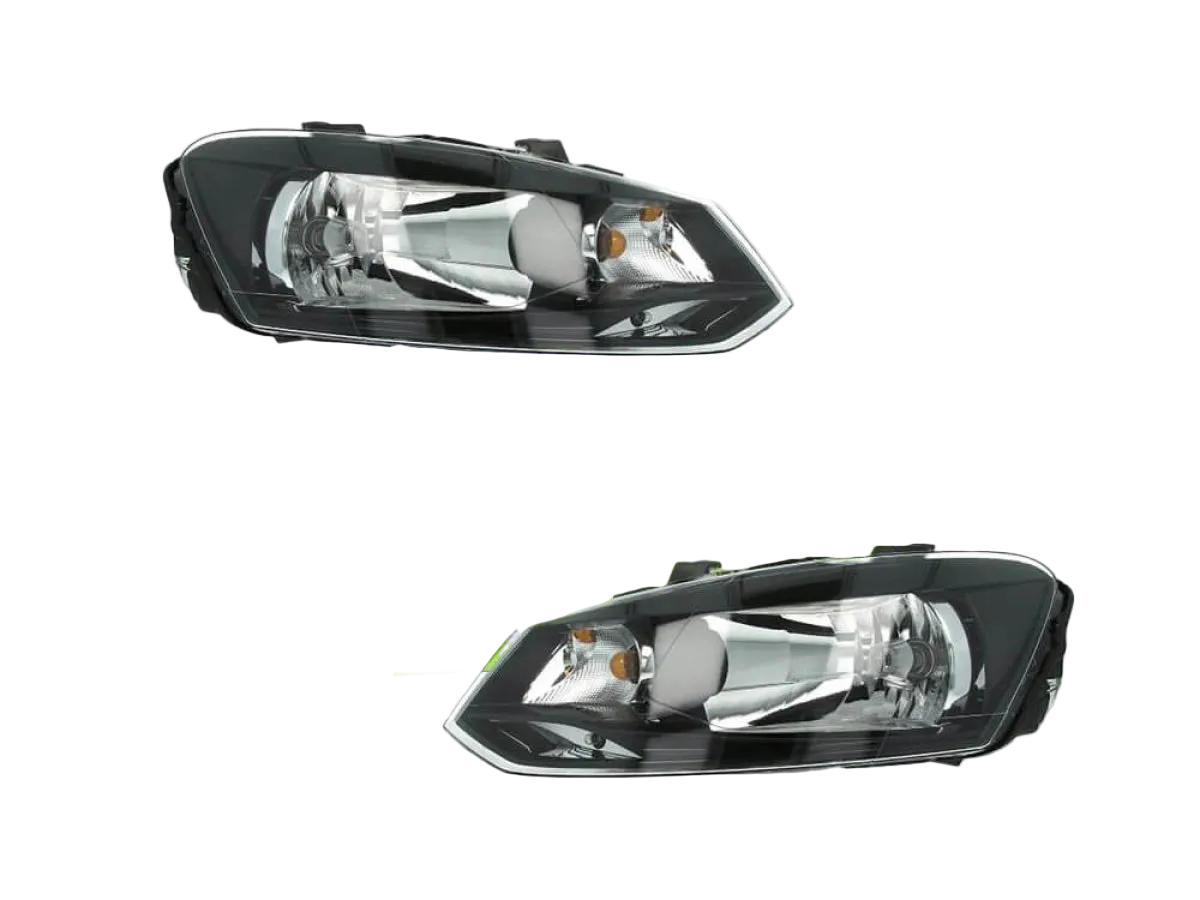 Head Light Set Left 6R2941015 Right 6R2941016 Compatible With Volkswagen Polo (2009)